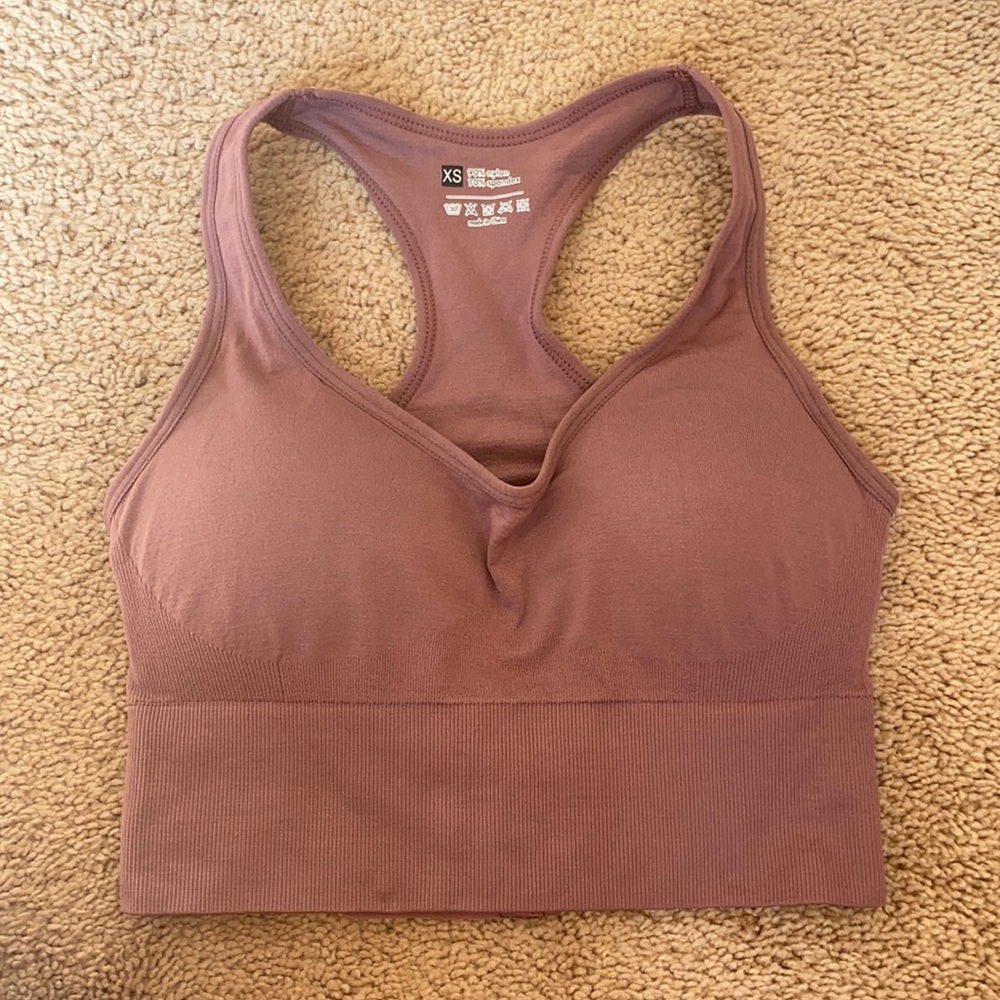 Pink sports bra